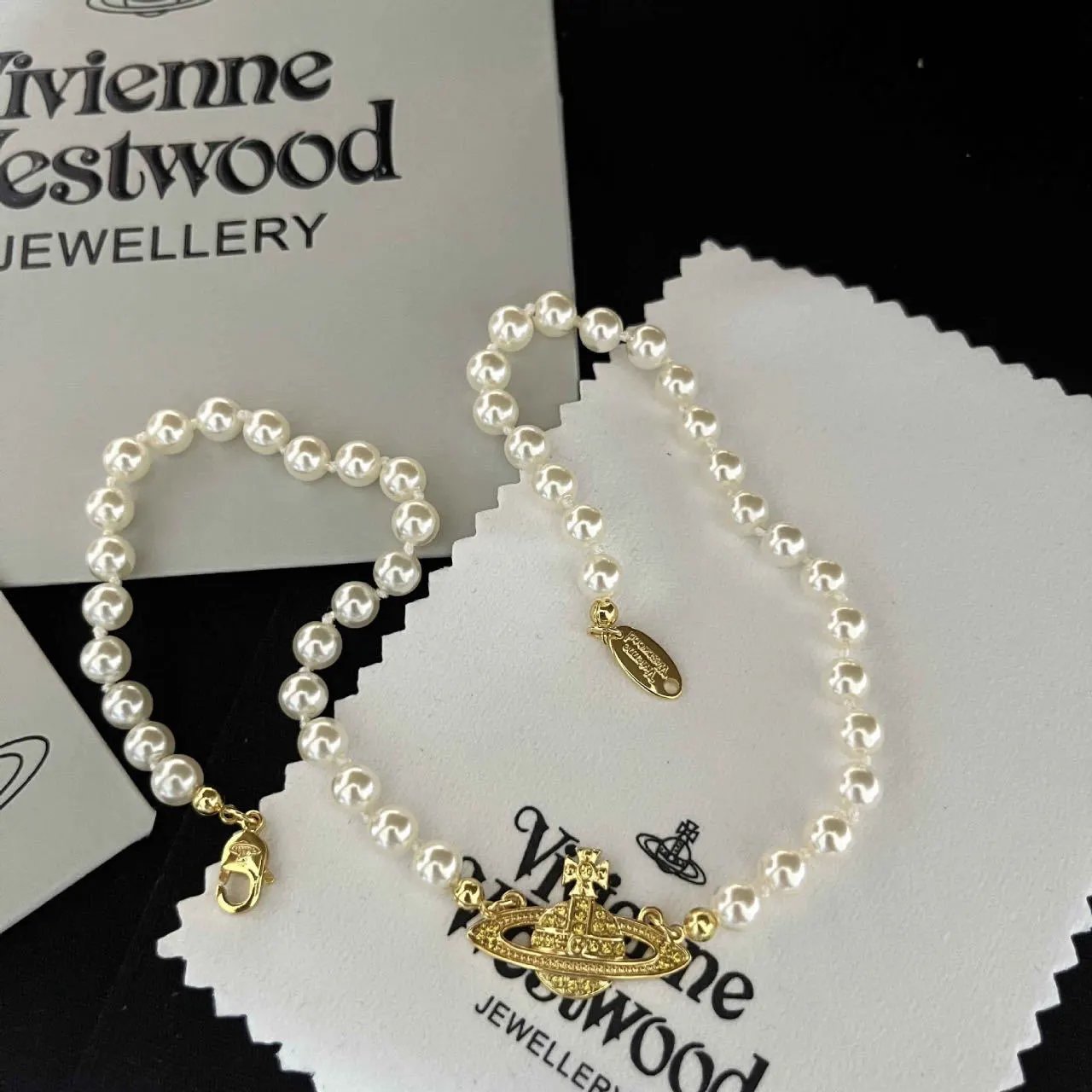 Vivienne Westwood Pearl Orb Silver Classic Necklace
