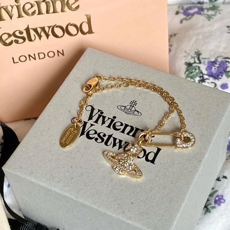 Vivienne Westwood Silver Orb Safety Pin Necklace