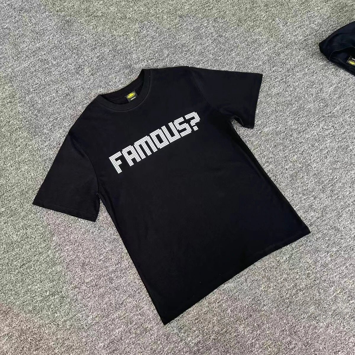 White Cotton T-Shirt With Pixelated Famous Question Mark Graphic