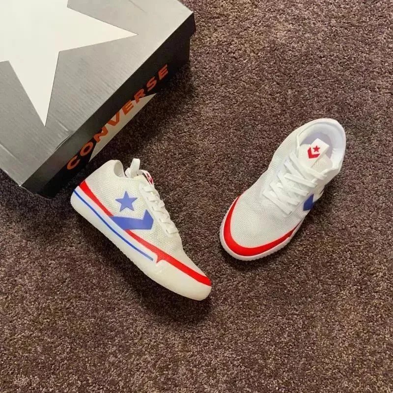 Converse Sneakers Low-Top Basketball with Star Chevron Logo — All Star low side white red blue