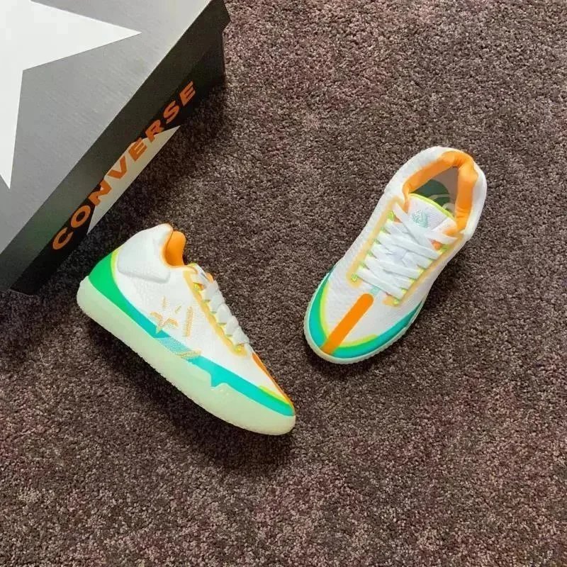 Converse Sneakers Low-Top Basketball with Star Chevron Logo — All Star Low-top white and green