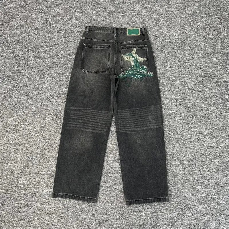Derschutze Jeans Wide-Leg Patchwork — DERJ-006