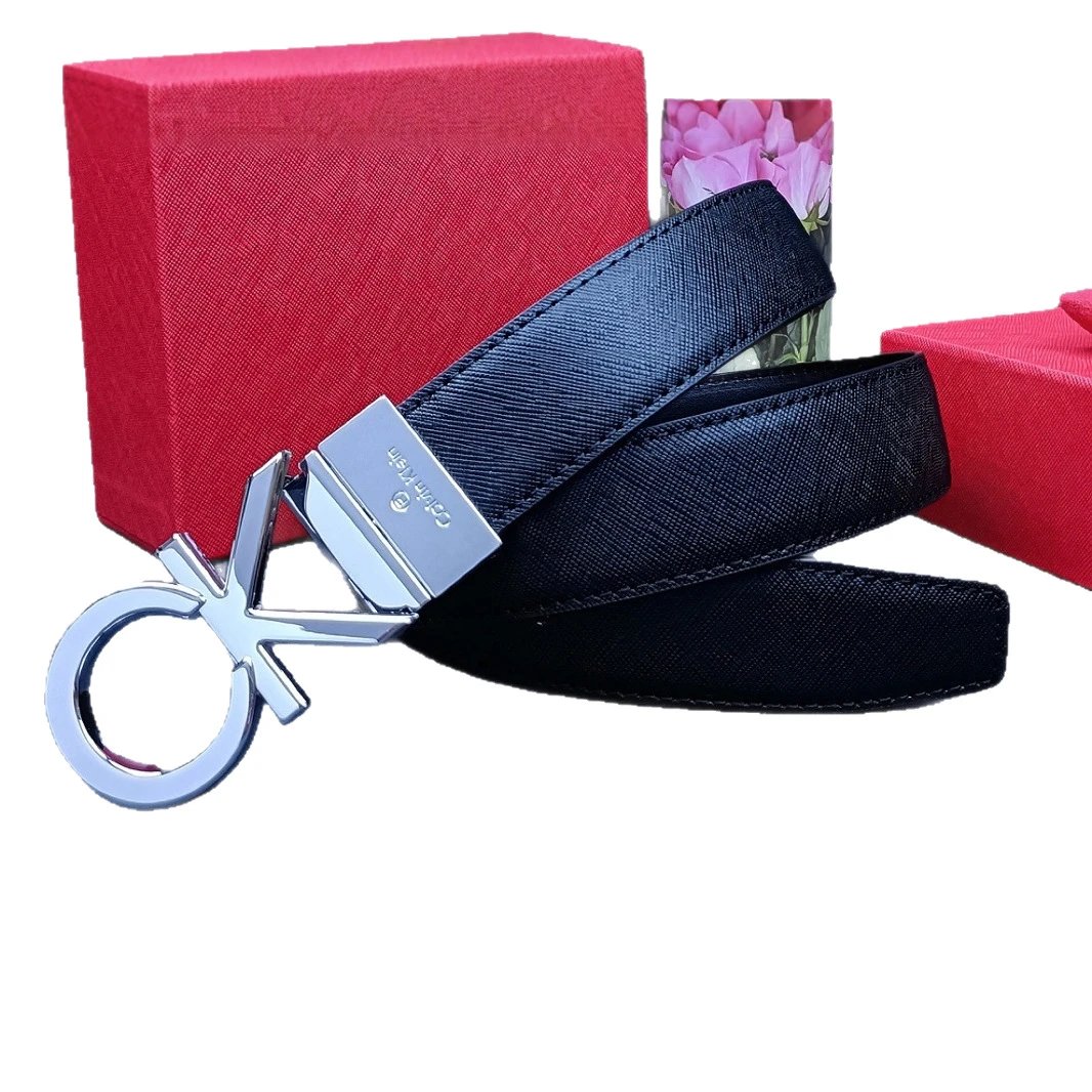 Calvin Klein Black Saffiano Leather Buckle Belt