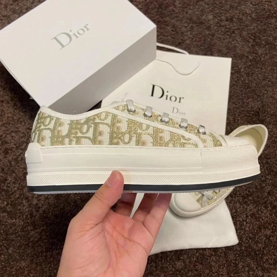 Dior Sneakers Walk'n'Dior low-top platform — gold thick bottom
