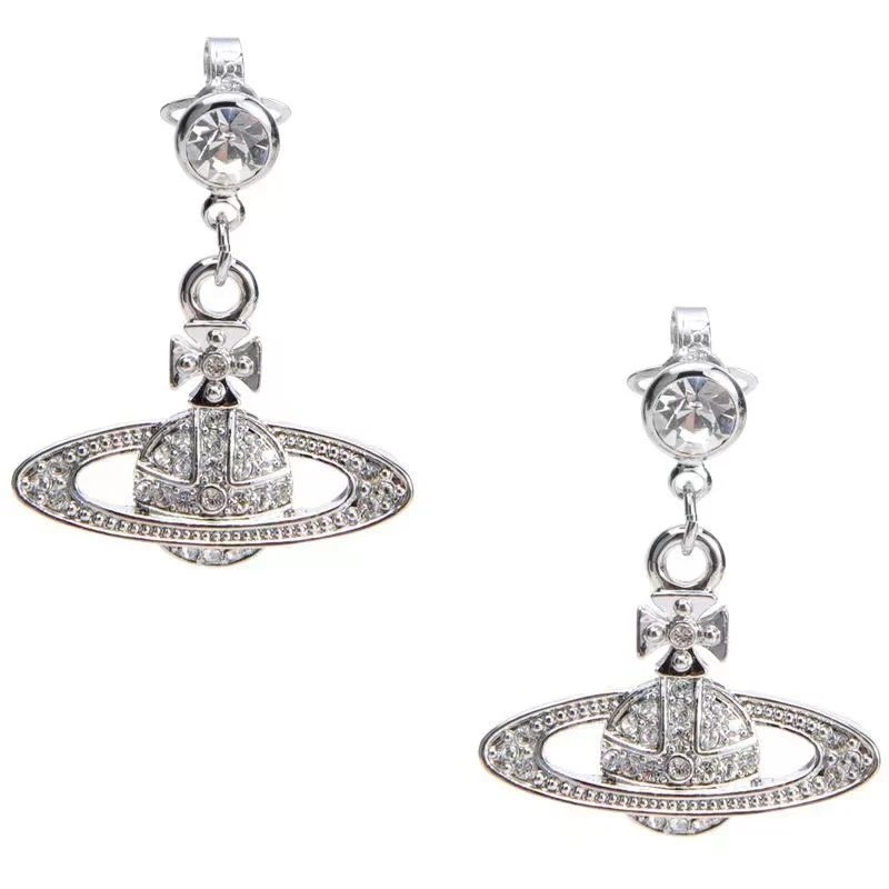 Vivienne Westwood Orb Silver Crystal Dangle Earrings