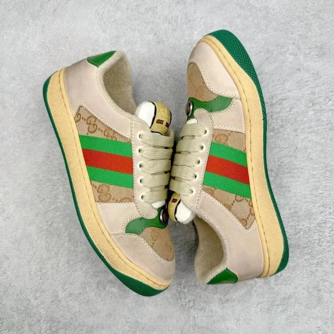 Gucci Ace Beige Web Stripe Casual Sneakers