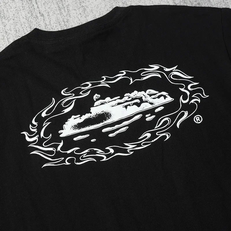 White Black Graphic Print Crew Neck T-Shirt