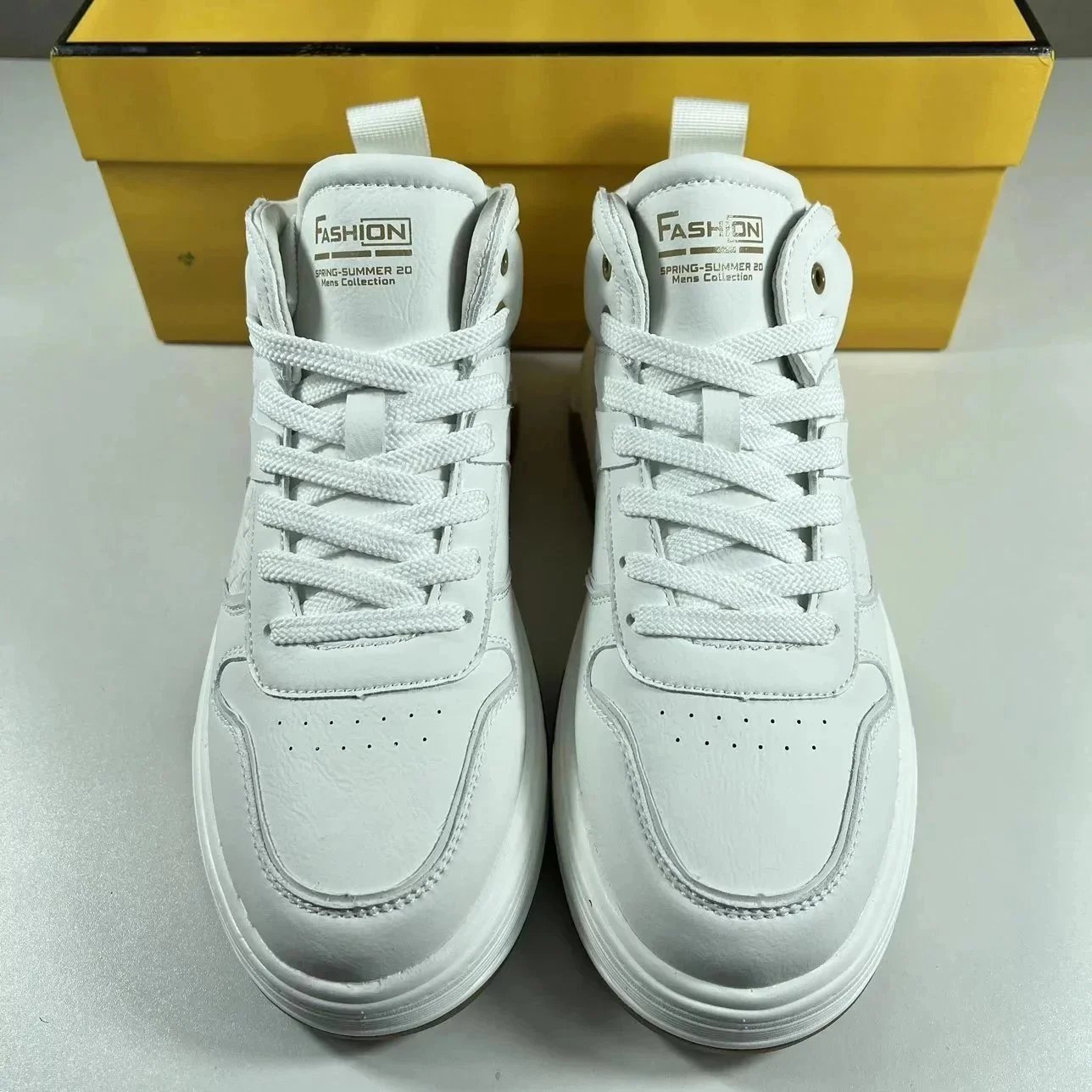 FNEIDL High Top White Black Casual Sneakers