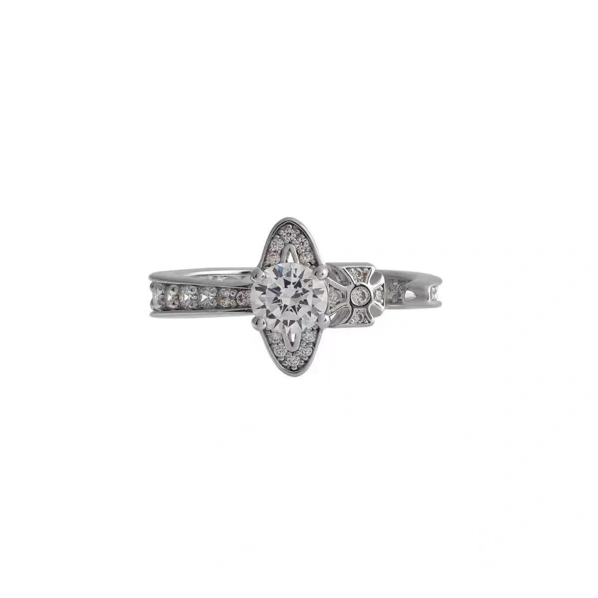 Gold Tone Crystal Cluster Open Ring