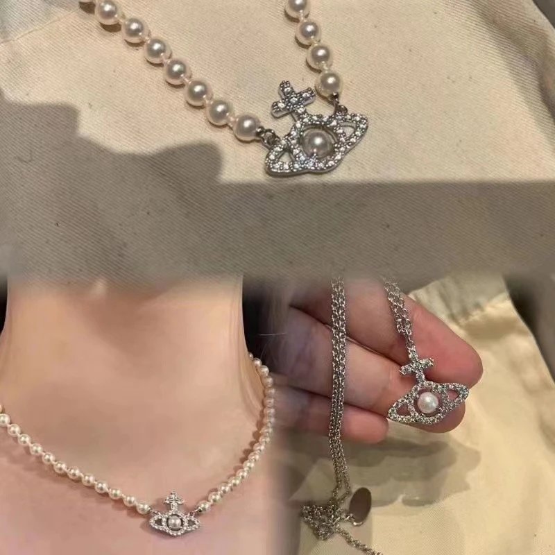 Vivienne Westwood Pearl Orb Silver Crystal Bracelet