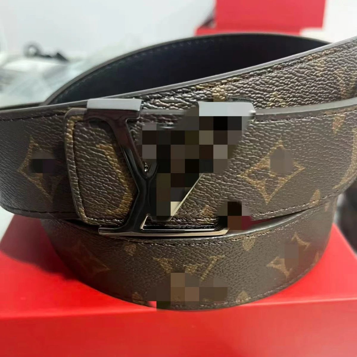Louis Vuitton Initiales Black Monogram Leather Belt