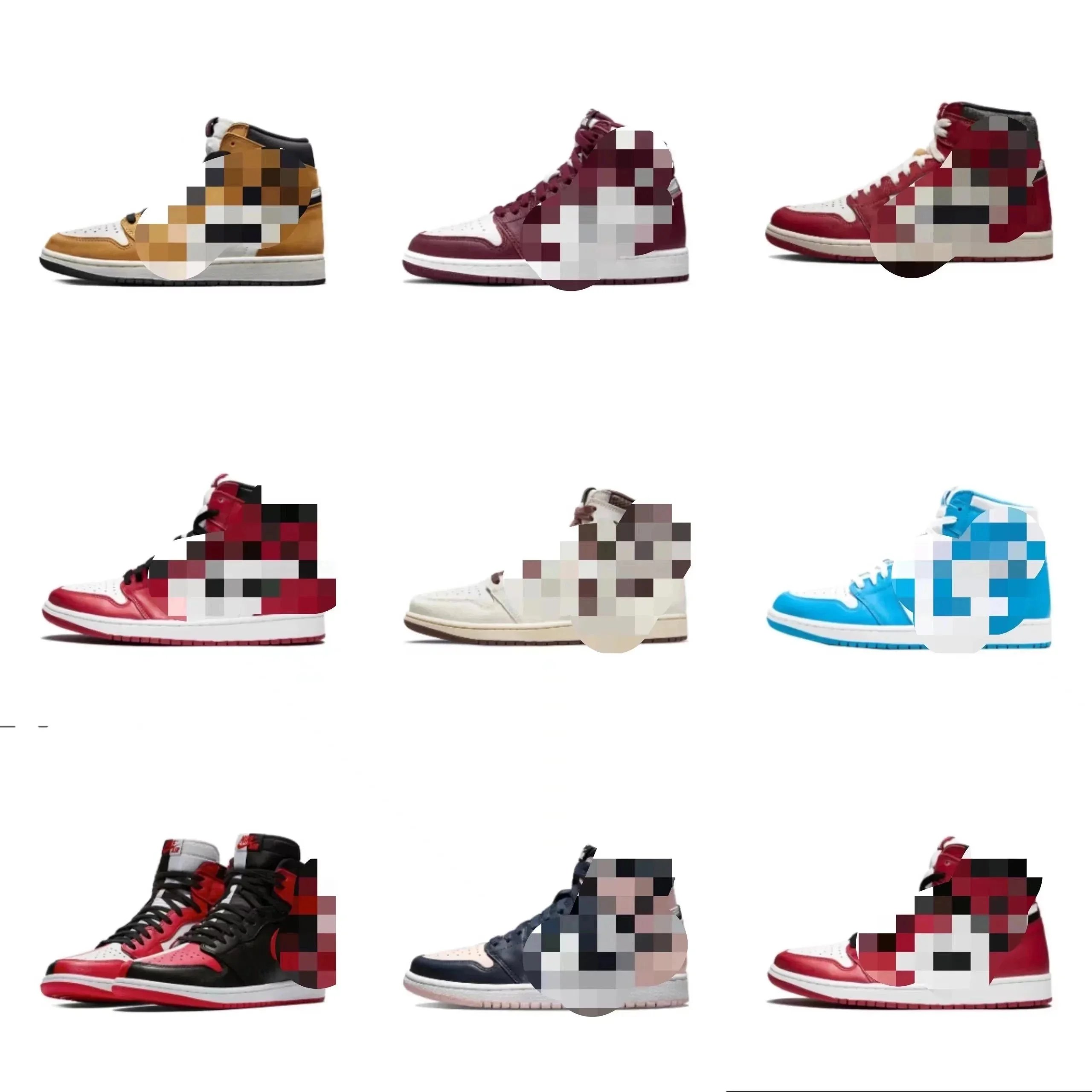 Nike Air Jordan 1 Pixelated Colorblock High Top Sneakers