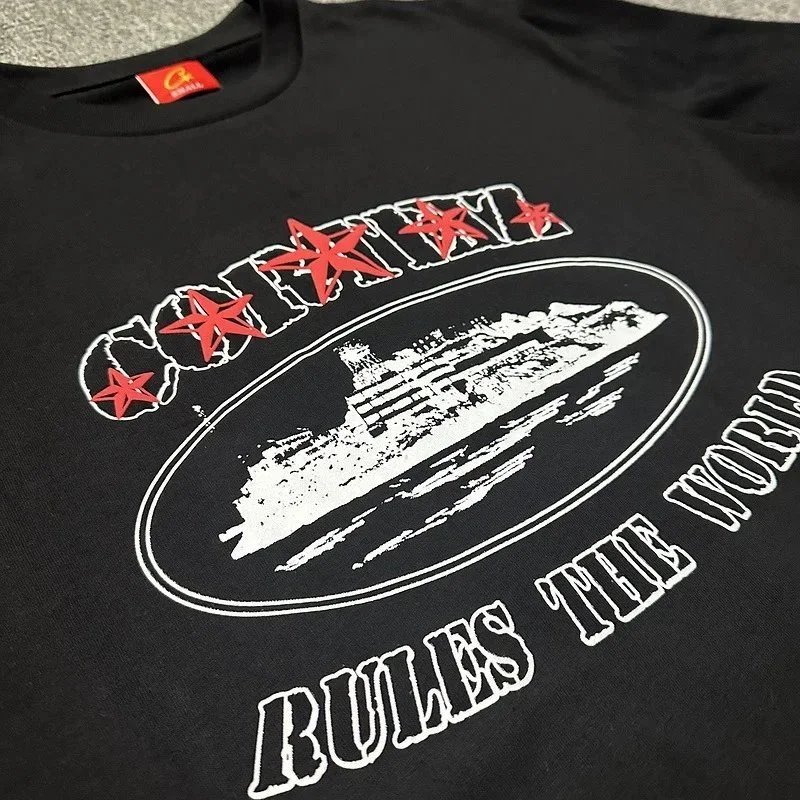 Cortez Graphic Print Black Streetwear T-Shirt