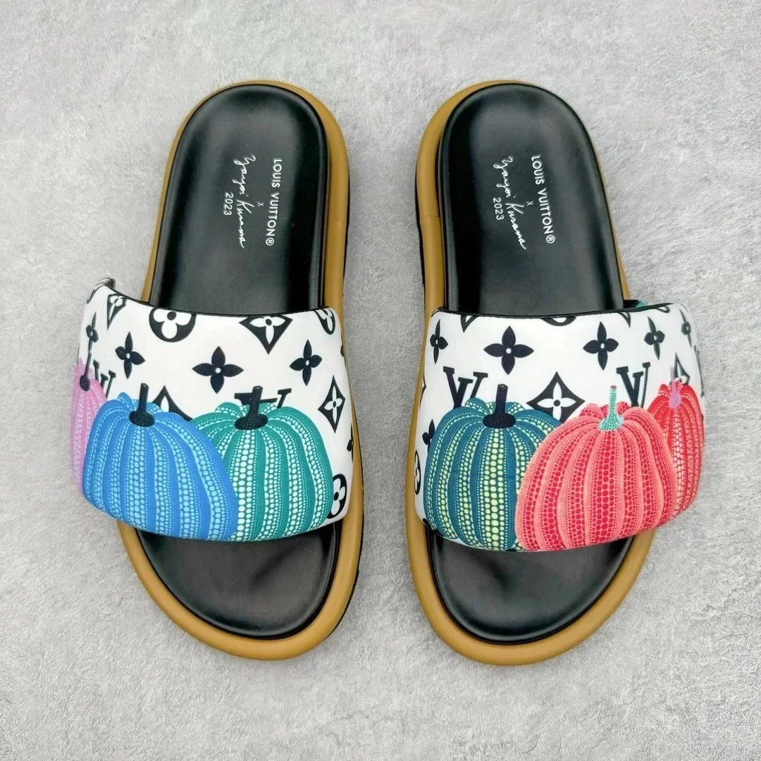 Louis Vuitton x Yayoi Kusama Brown Monogram Slide Sandals