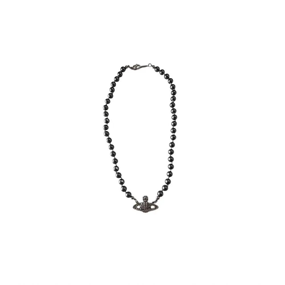 Vivienne Westwood Black Pearl Bead Orb Pendant Necklace