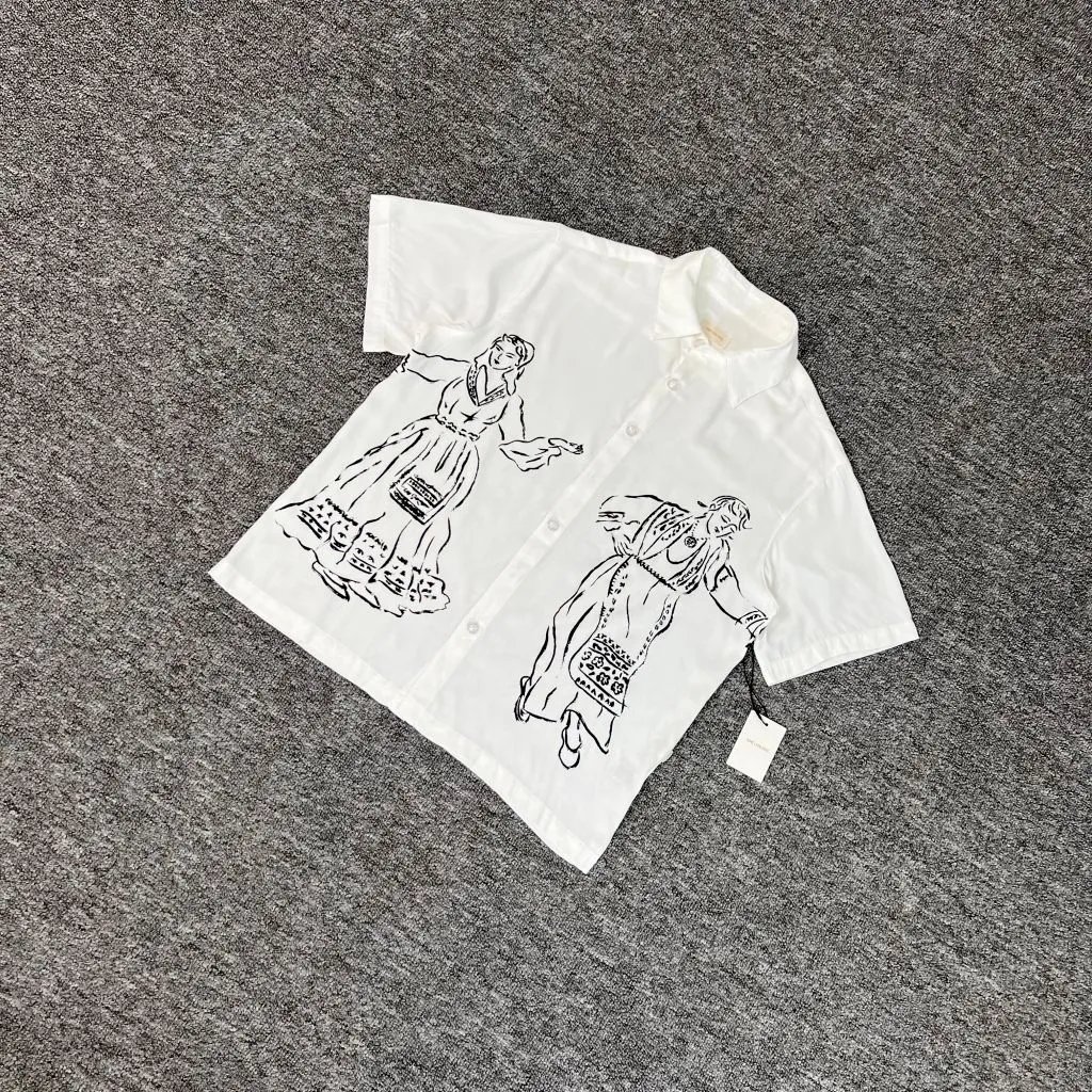 Aimé Leon Dore White Graphic Print Short Sleeve Shirt