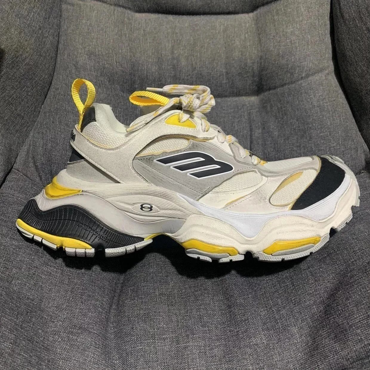 Balenciaga Track 8 White Gray Yellow Blue Chunky Sneakers