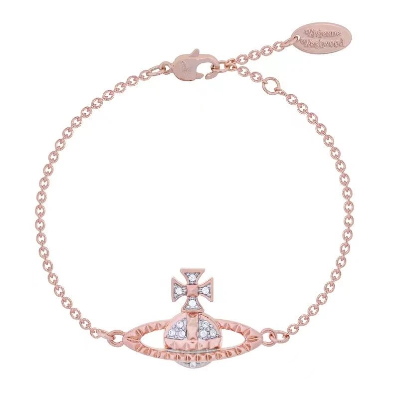 Vivienne Westwood Orb Black Rhodium Plated Crystal Bracelet