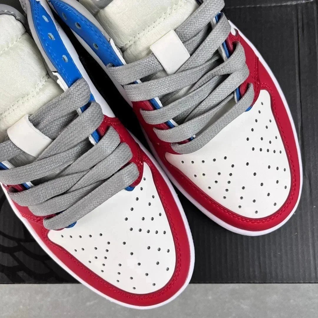 Nike Air Jordan 1 Low Patterned Colorblock Sneakers