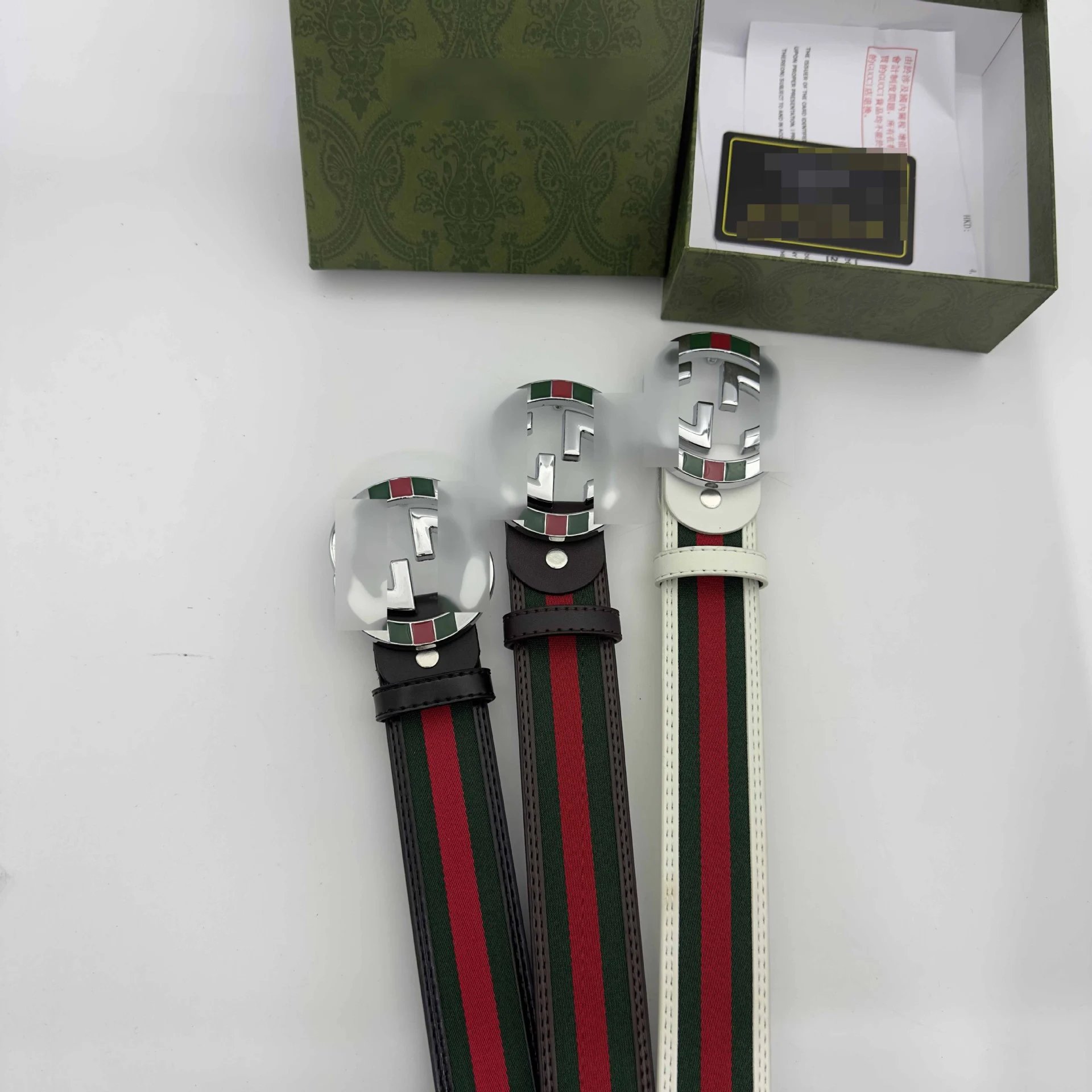 Gucci Marmont Green Red Web Belt