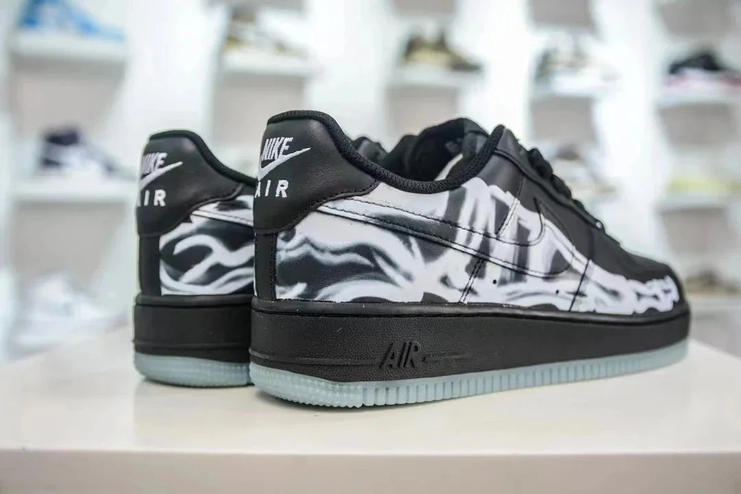 Nike Air Force 1 Black White Graphic Street Sneakers