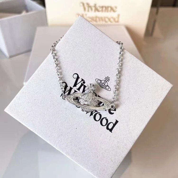 Vivienne Westwood Orb Silver Crystal Pendant Necklace