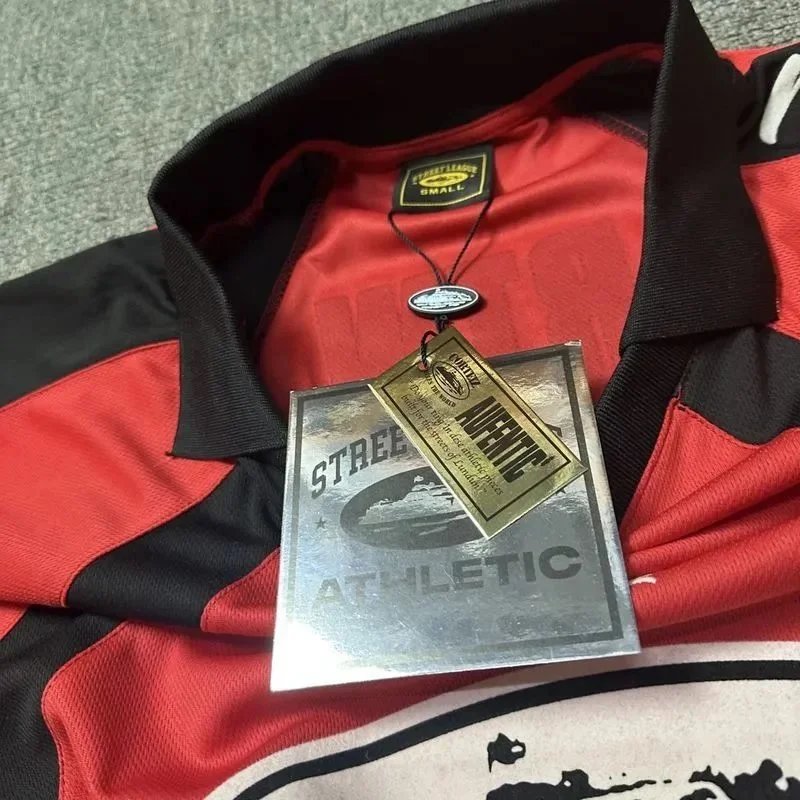 Ruesneworld Soccer Jersey Red Black V-Neck Performance Shirt