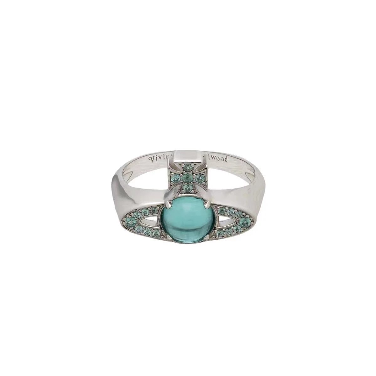 Vivienne Westwood Orb Blue Crystal Statement Ring