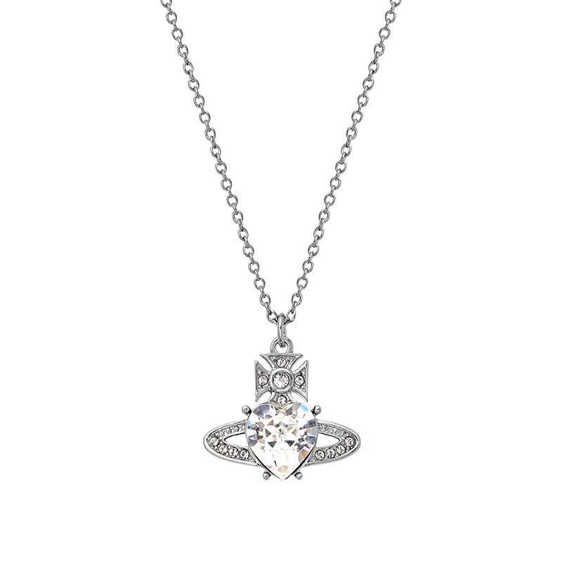 Vivienne Westwood Silver Orb Crystal Pendant Necklace