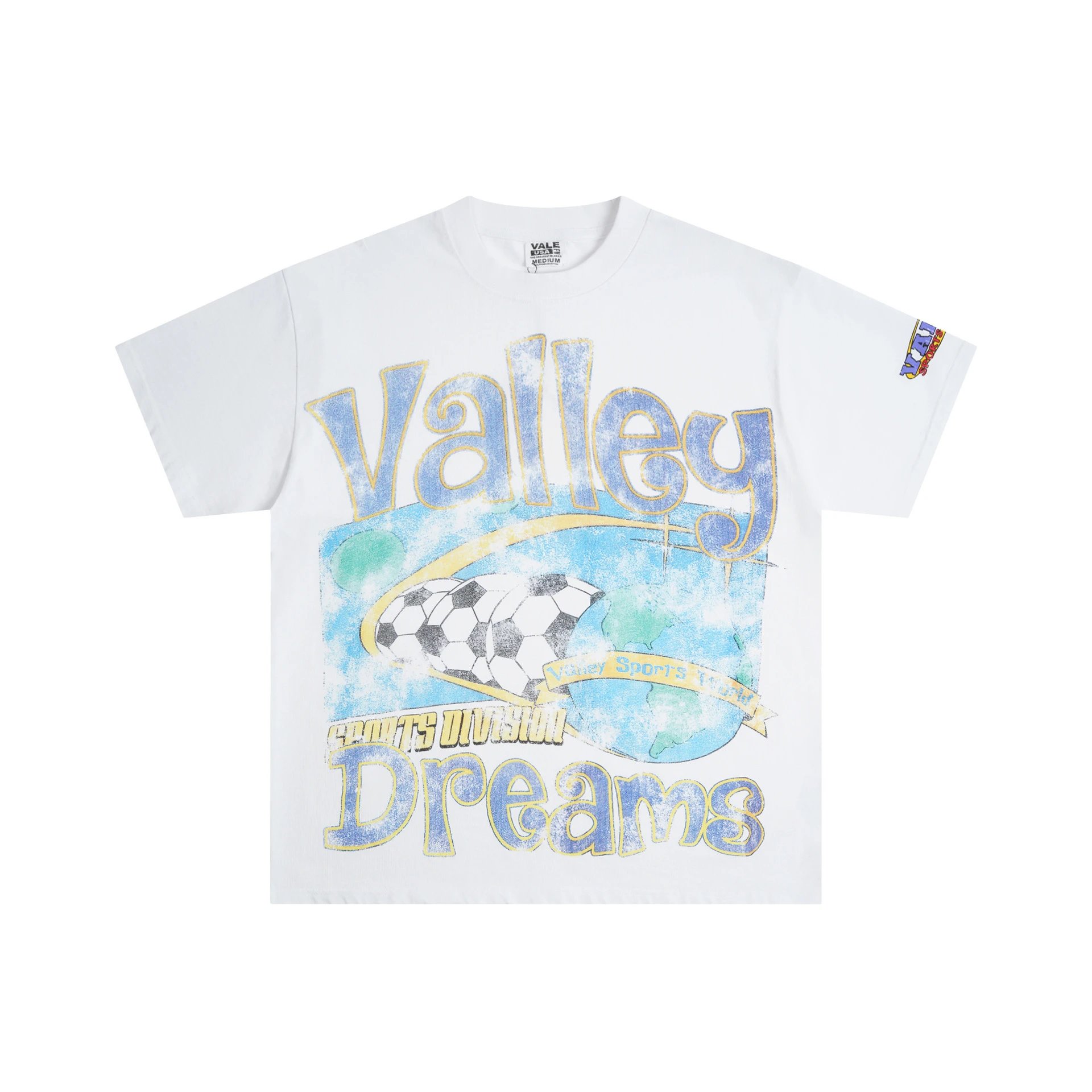 Valley USA White Vintage Sports Graphic T-Shirt