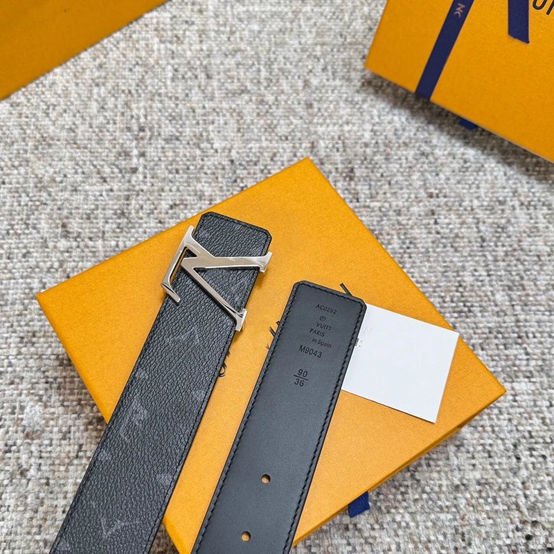 Louis Vuitton LV Initiales Black Monogram Leather Belt