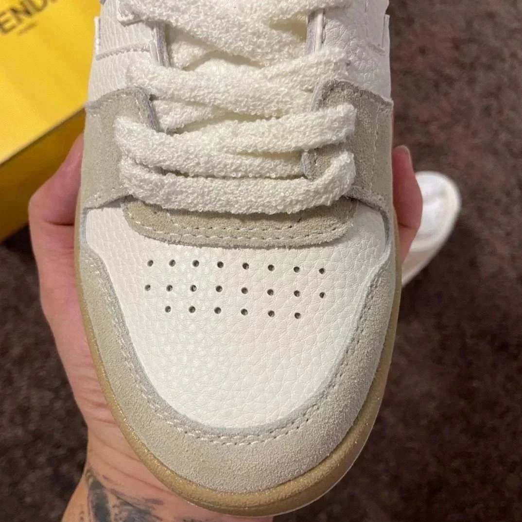 Fendi Sneakers Low-top lace-up leather and suede image 2