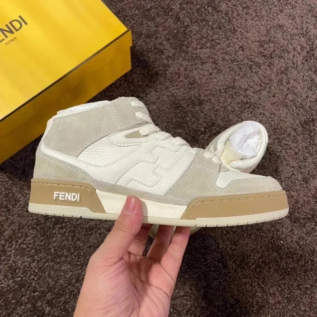 Fendi Sneakers Low-top lace-up leather and suede image 4