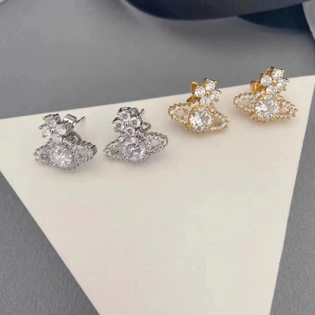 Rose Gold Plated Pink Crystal Flower Stud Earrings