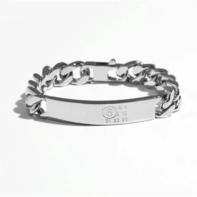 Maison Margiela Replica Numbered Silver Chain Link Bracelet