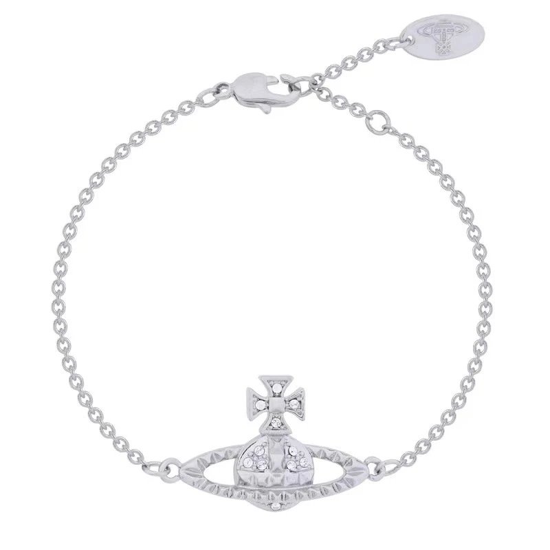 Vivienne Westwood Orb Black Rhodium Plated Crystal Bracelet