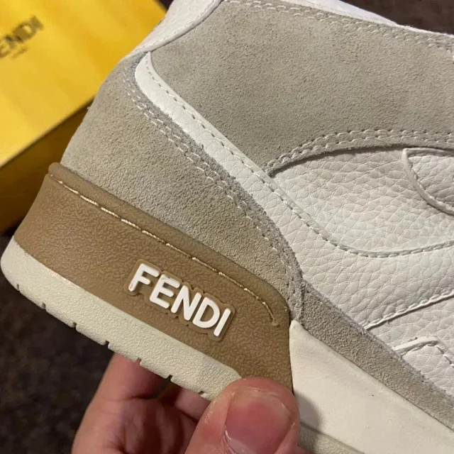 Fendi Sneakers Low-top lace-up leather and suede product detail image 6