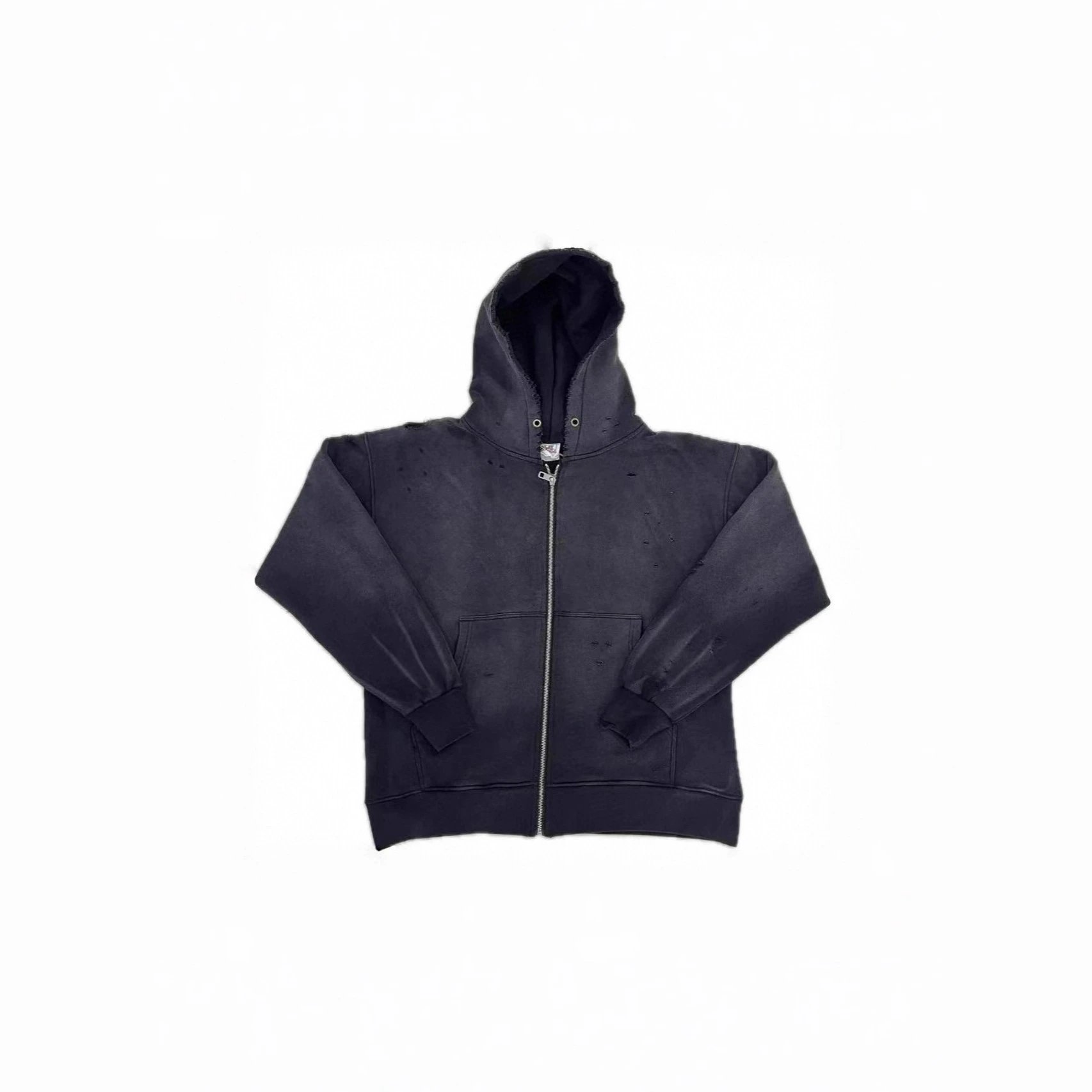 Distressed Hooded Jacket Green Urban Streetwear