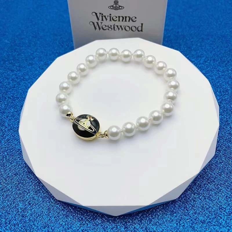 Vivienne Westwood Pearl White Orb Charm Bracelet