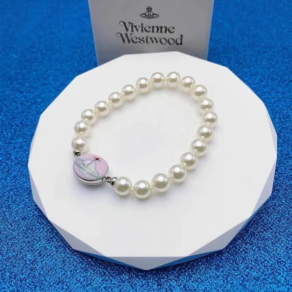 Vivienne Westwood Pearl White Orb Charm Bracelet