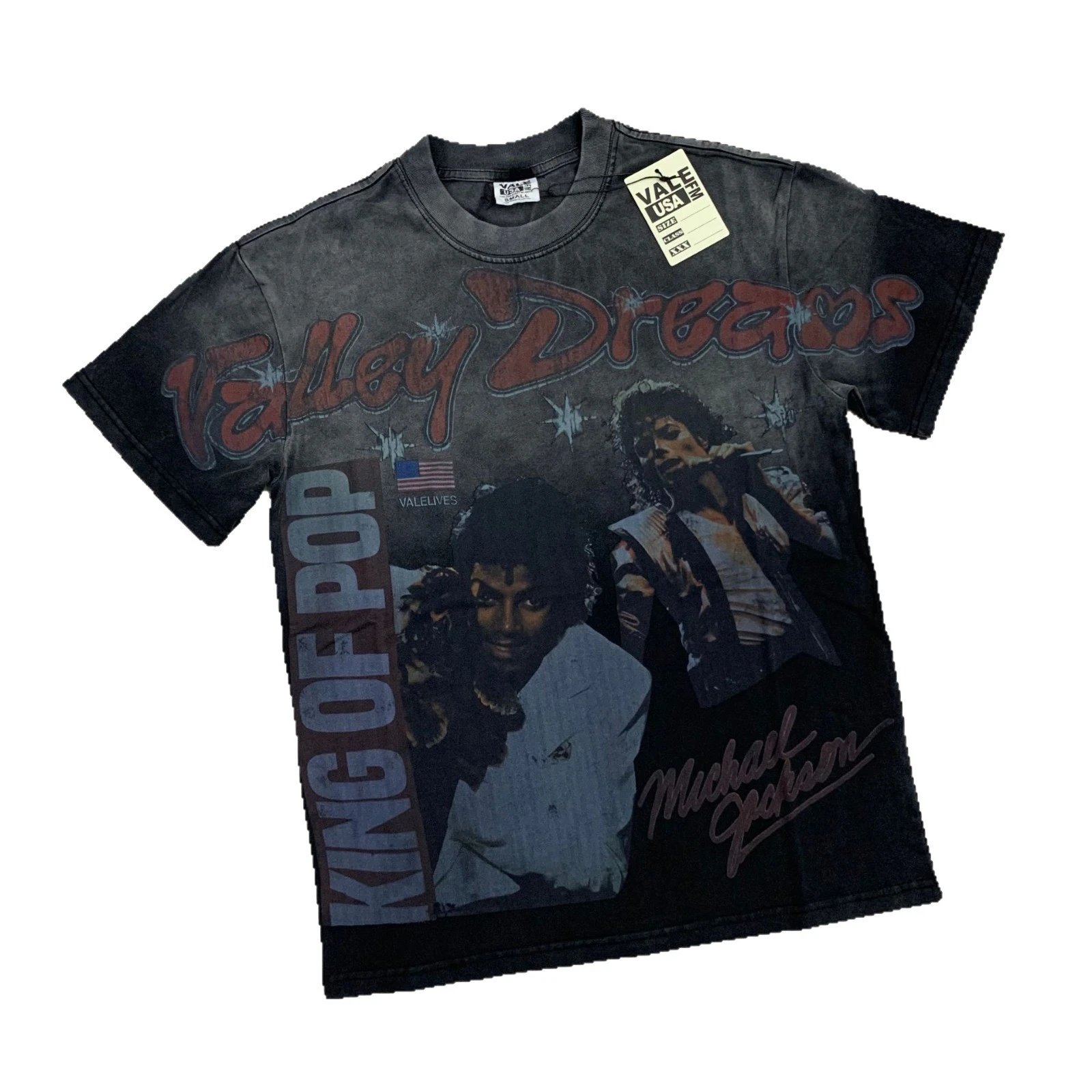 Washed Black Gradient Oversized Crewneck T-Shirt