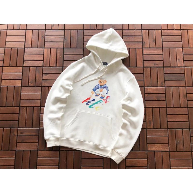 Ralph Lauren Hoodies & Sweatshirts Polo Bear Graphic Pullover Hoodie — L051 WHITE