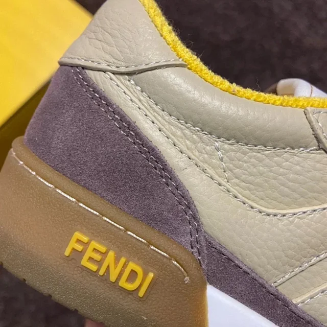 Fendi Sneakers Low-top lace-up leather and suede product detail image 45