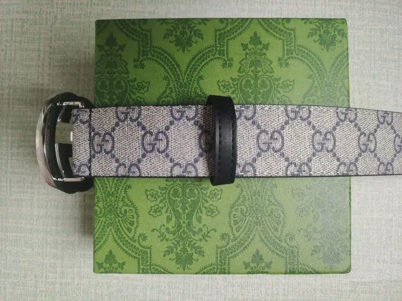 Gucci GG Marmont Gray Webbing Belt