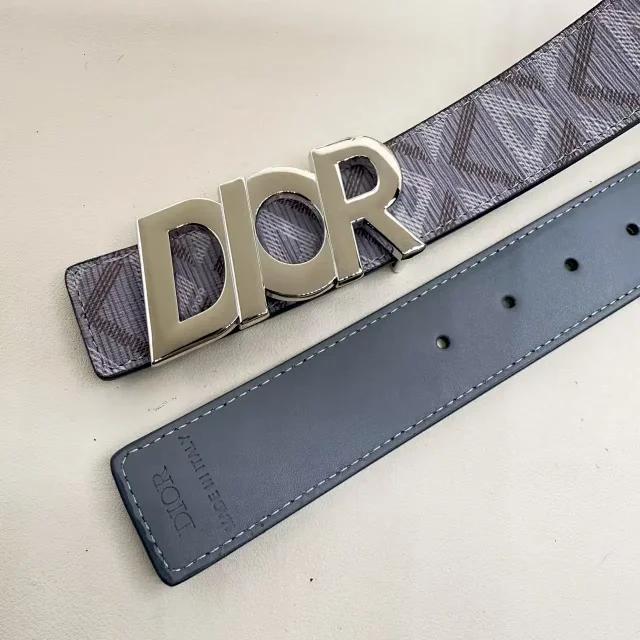Dior Belts Oblique-pattern belt with logo buckle product detail image 20