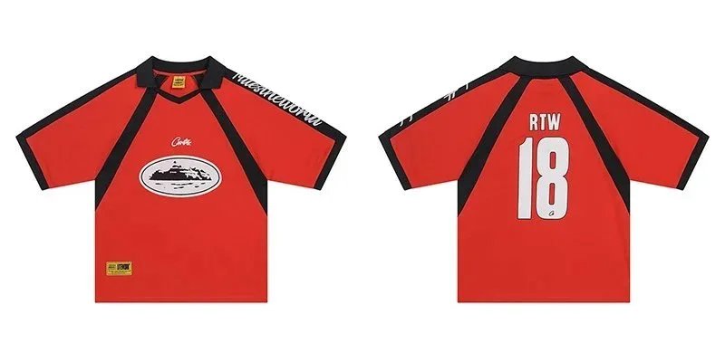 Corteiz Football Jerseys RTW 18 Short-Sleeve Jersey — Red
