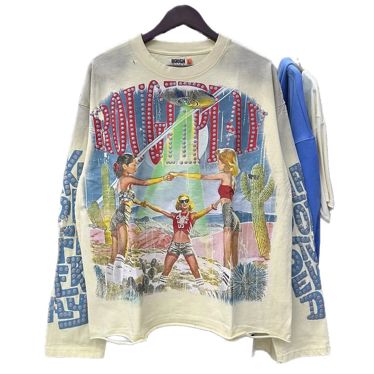 Rough Play Black Vintage Graphic Oversized T-Shirt