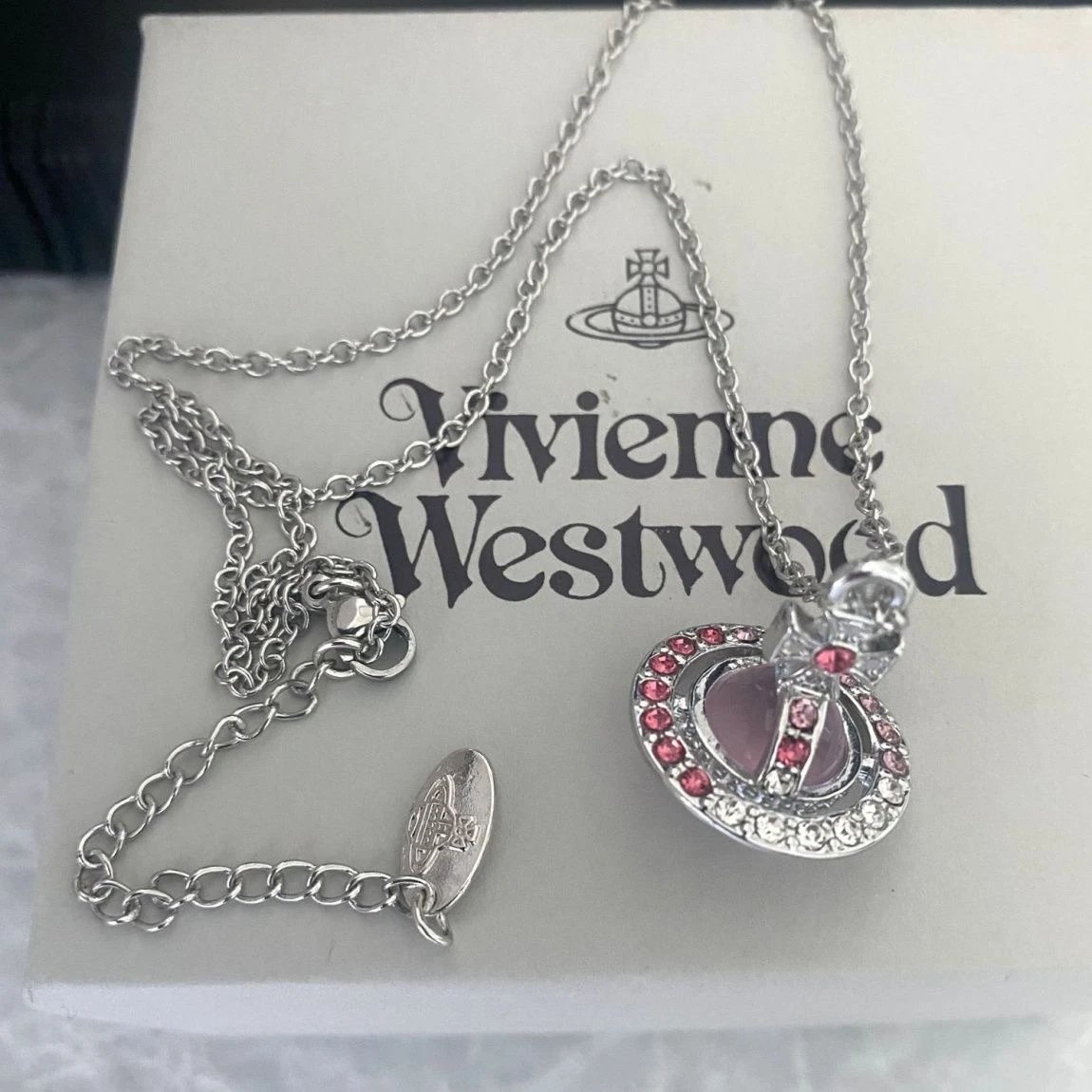 Vivienne Westwood Orb Blue Crystal Pendant Necklace