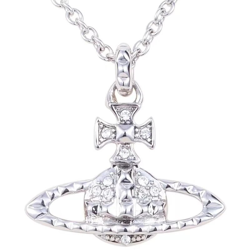 Vivienne Westwood Orb Silver Crystal Pendant Necklace