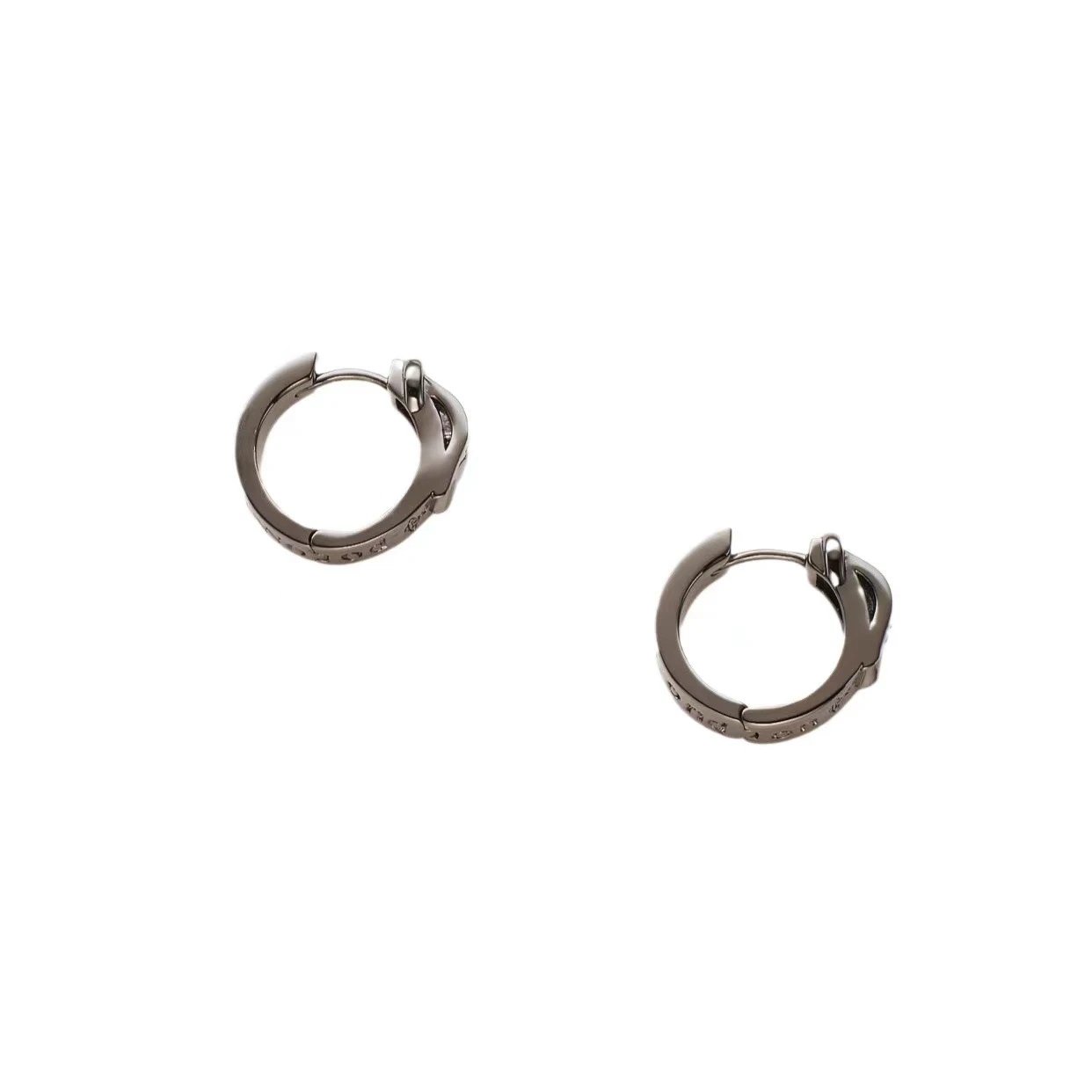 Vivienne Westwood Gold Tone Logo Engraved Hoop Earrings